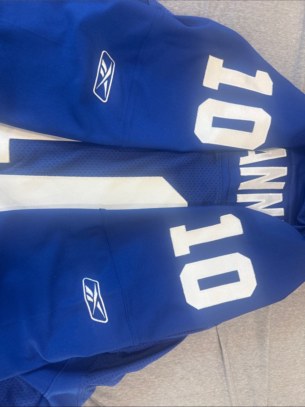 Reebok Royal Blue and White Football Jersey #10 - Picture 7 of 7